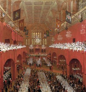 1814年、シティ・オブ・ロンドンのギルドホールでのバンケット。                                         