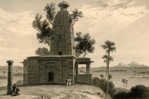 マドゥンポアの海のヒンドゥー寺院、1835年。