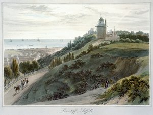 サフォーク州ローストフト」1814-1825年 作： William Daniell
