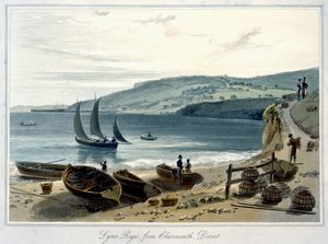 ドーセット州のチャーマスから見たライムリージス」1814年～1825年 作： William Daniell