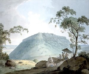 ビハール州ビジャガイのヒル・フォートの南東の眺め（水彩・紙 作： William Daniell