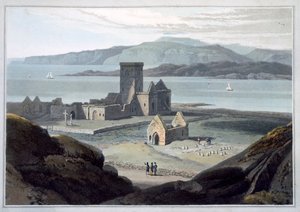 アイオナの大聖堂」、スコットランドのアーガイル・アンド・ビュート、1817年 作： William Daniell