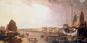 中国のカントンにあるヨーロッパの工場 作： William Daniell
