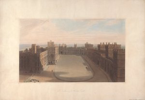 四角形、ウィンザー城 - ウィンザー城、ラウンド タワーからの眺め 作： William Daniell