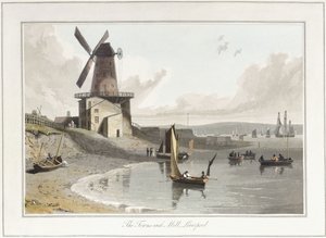タウンズエンドミル、リバプール、1814-1825 作： William Daniell