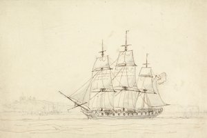 三本マストの船 作： William Daniell