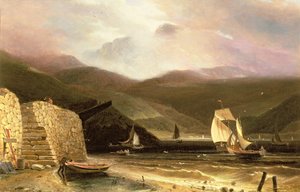 1814年のスコールでの帆船を使ったアランの眺め 作： William Daniell