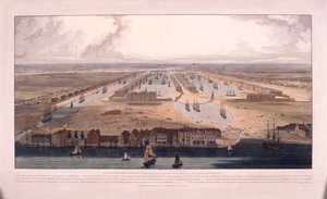 1802年、ロンドン、ポプラのウェスト・インディア・ドックス