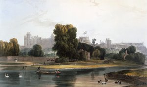 イートンのテムズ川から見たウィンザー城、c1827-30。