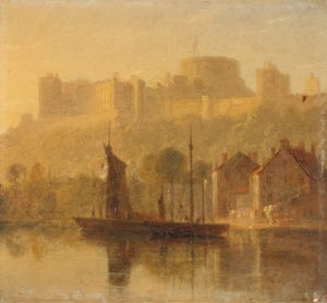 テムズ川から見たウィンザー城 作： William Daniell