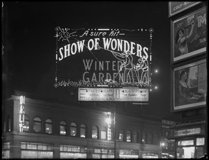 1917年1月6日、ニューヨーク市、ウィンターガーデンシアターの「Show of Wonders」のサイン 作： William Davis Hassler