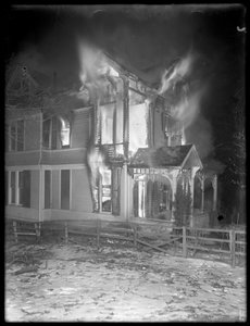 プレスコットコテージ火災夜、インウッドヒル、1914