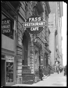 FassCafé、19 W. 31st Street、ニューヨーク市、1916年6月14日のサイン 作： William Davis Hassler