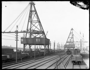 走行クレーン、ペンシルバニア鉄道、ニューヨーク州グリーンビル、c.1912 作： William Davis Hassler