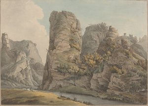 Pickerell という名前の Dove-Dale の特異な岩 作： William Day