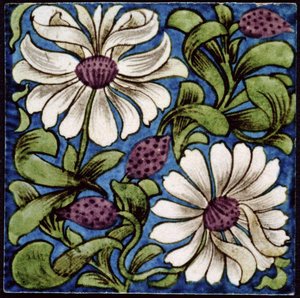 花の小枝、1880-1890 作： William de Morgan