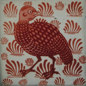 Til with partridge design（セラミック） 作： William de Morgan