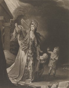 イェーツ夫人のメデア役、1771年。 作： William Dickinson