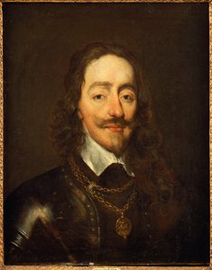 アーマーとガーター騎士団のコラージュを身に着けているチャールズ1世の肖像画 作： William Dobson