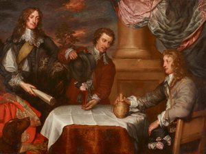 ルパート皇太子、ウィリアム・レッジ大佐（おそらく）、ジョン・ラッセル大佐の肖像画 作： William Dobson