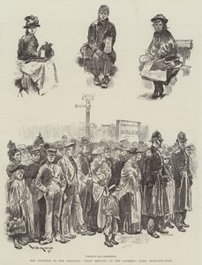 イーストエンドの苦痛、アセンブリーホールでの大会議、マイルエンドロード 作： William Douglas Almond