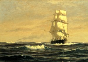 帆船--メイン州の海岸沖、1876年。 作： William E. Norton