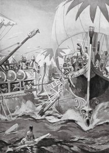 イオニア艦隊の敗北（リトグラフ） 作： William Edward (after) Wigfull