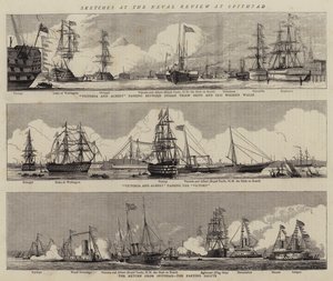 スピットヘッドでの海軍観閲式でのスケッチ（彫刻 作： William Edward Atkins