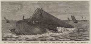 ウェイマス沖の森の船体を爆破しようとする水路での衝突 作： William Edward Atkins