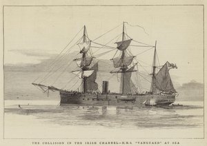 アイルランド海峡での衝突、HMSヴァンガードアットシー 作： William Edward Atkins