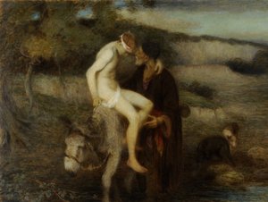 善きサマリア人 1890年頃 油彩・キャンバス 作： William Edward Stott