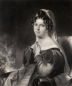 Felicia Dorothea Hemans、W.Hollによって彫刻された「ナショナルポートレートギャラリー、ボリューム1」から出版、c.1820 作： William Edward West