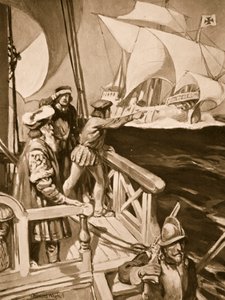 喜望峰を巡るバスコダガマ 作： William Edward Wigfull