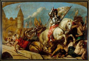 100年戦争。"Joan of Arc (1412-1431) delivant Orleans".エッティ・ウィリアム（1787-1849）の絵画