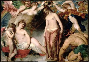 1824年の季節に冠されたパンドラ 作： William Etty