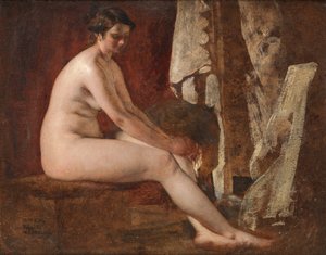 着席ヌード 作： William Etty