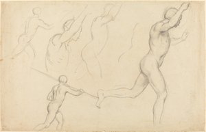 走っている男性の研究 作： William Etty