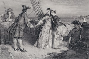 サー・ウォルター・スコットの『海賊』の挿絵（彫刻）。 作： William Ewart Lockhart