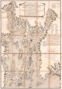 ブラスケヴィッツによるロードアイランドの地形図 作： William Faden
