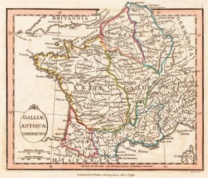 古代ガリア。 地図。