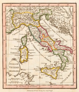 古代イタリア。 地図。 作： William Faden