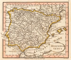 古代スペインとポルトガル。 地図。