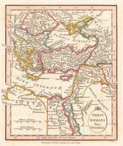 東ローマ帝国。 地図。 作： William Faden