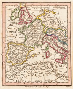 ローマ帝国の西部。 地図。 作： William Faden