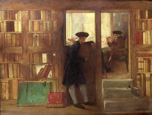 書誌学者のたまり場またはクリーチの書店 作： William Fettes Douglas