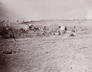 1865年頃のブラディ要塞の遠景。 作： William Frank Browne