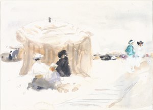 入浴テント（紙に鉛筆とトイレ） 作： William Frederick Mayor
