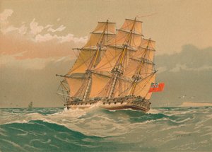 38ガンのフリゲート艦、1770年頃、19世紀後半から20世紀初頭。 作： William Frederick Mitchell