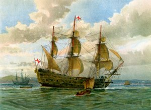 英国海軍の戦艦、c1650 c1890-c1893。 作： William Frederick Mitchell