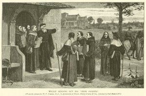 ウィクリフが貧しい司祭を送り出す 作： William Frederick Yeames